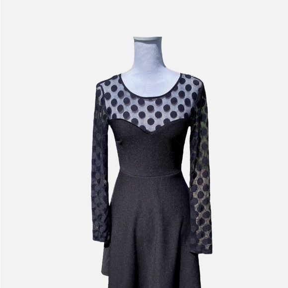 Lulus Long Sleeve Black Polka Dot Women's Size Small - Picture 4 of 10